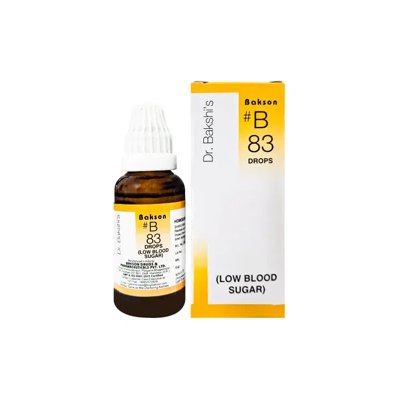 Bakson B Drop #83 – (low Blood Sugar Drops) – 30 Ml