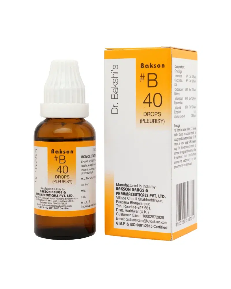 Bakson B Drops #40 - (pleurisy Drops)