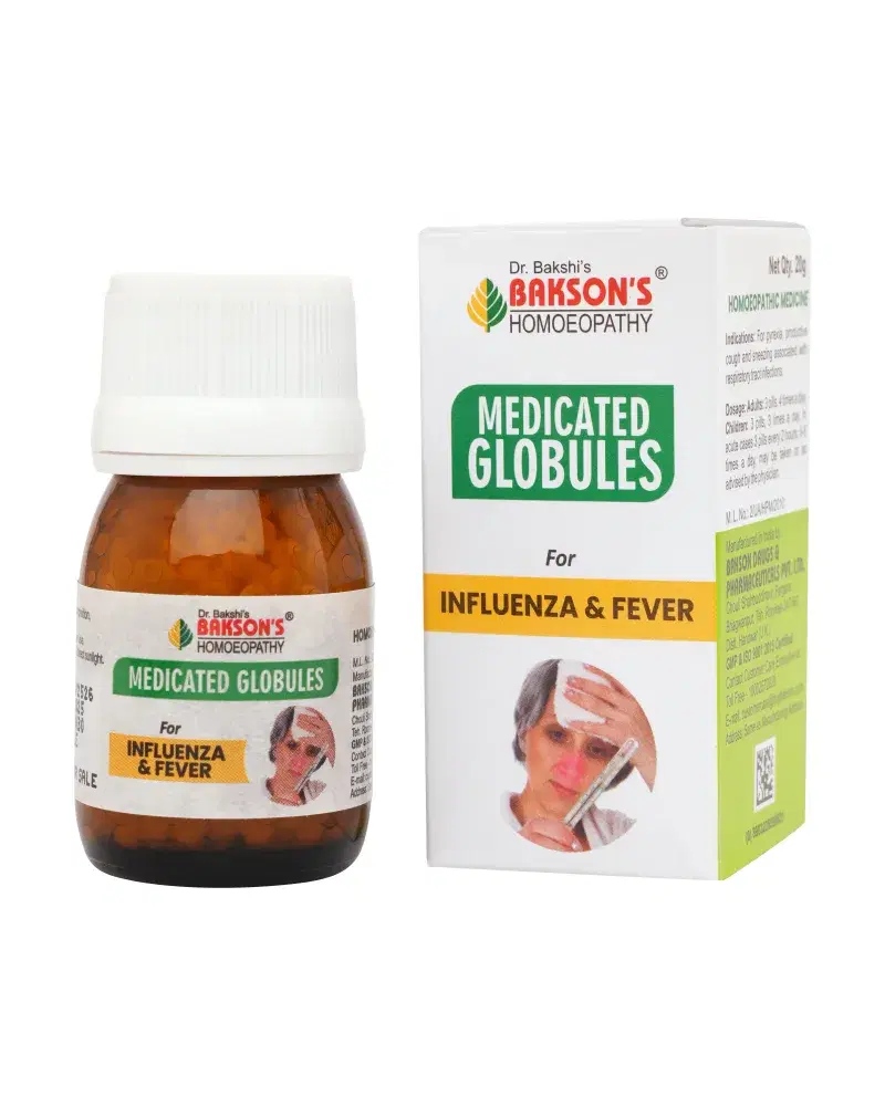 Bakson Medicated Globules for Influenza & Fever