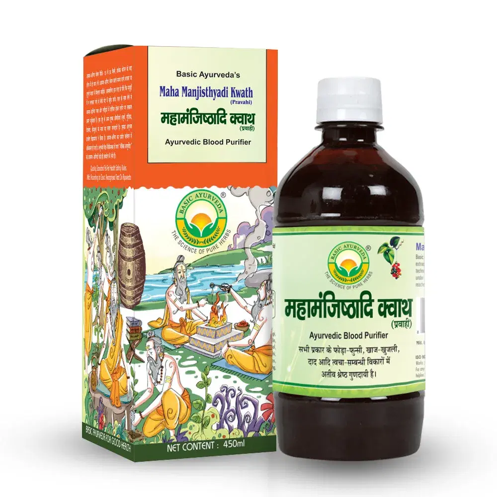 Basic Ayurveda Maha Manjisthyadi Kwath 450Ml - Image 1