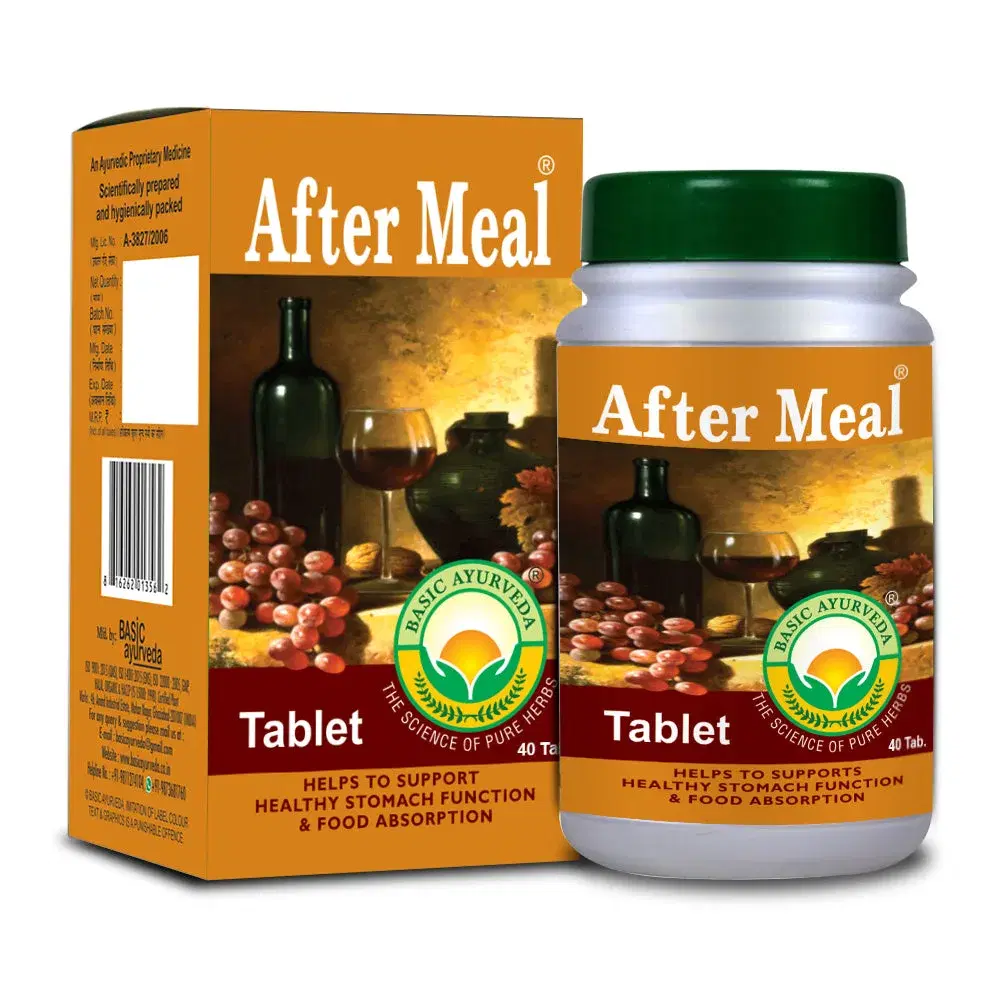 Basic Ayurveda After Meal Tablet (40 Tablet) | Helpful in Vomiting | Boost digestion | Stomach bloating | Gastritis | Improve hunger | Good Appetizer. Basic Ayurveda After Meal Tablet (40 Tablet) | Helpful in Vomiting | Boost digestion | Stomach bloating | Gastritis | Improve hunger | Good Appetizer. - Image 1