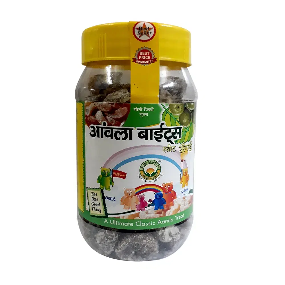 Basic Ayurveda Amla Bite (Gooseberry) Sweet Candy 250 Gram | Helps in boosting immunity | Regulates cholesterol level and reduces the risk of heart diseases | Improves digestion and metabolism | Controls blood sugar level and is beneficial for diabetes. Basic Ayurveda Amla Bite (Gooseberry) Sweet Candy 250 Gram | Helps in boosting immunity | Regulates cholesterol level and reduces the risk of heart diseases | Improves digestion and metabolism | Controls blood sugar level and is beneficial for diabetes. - Image 1