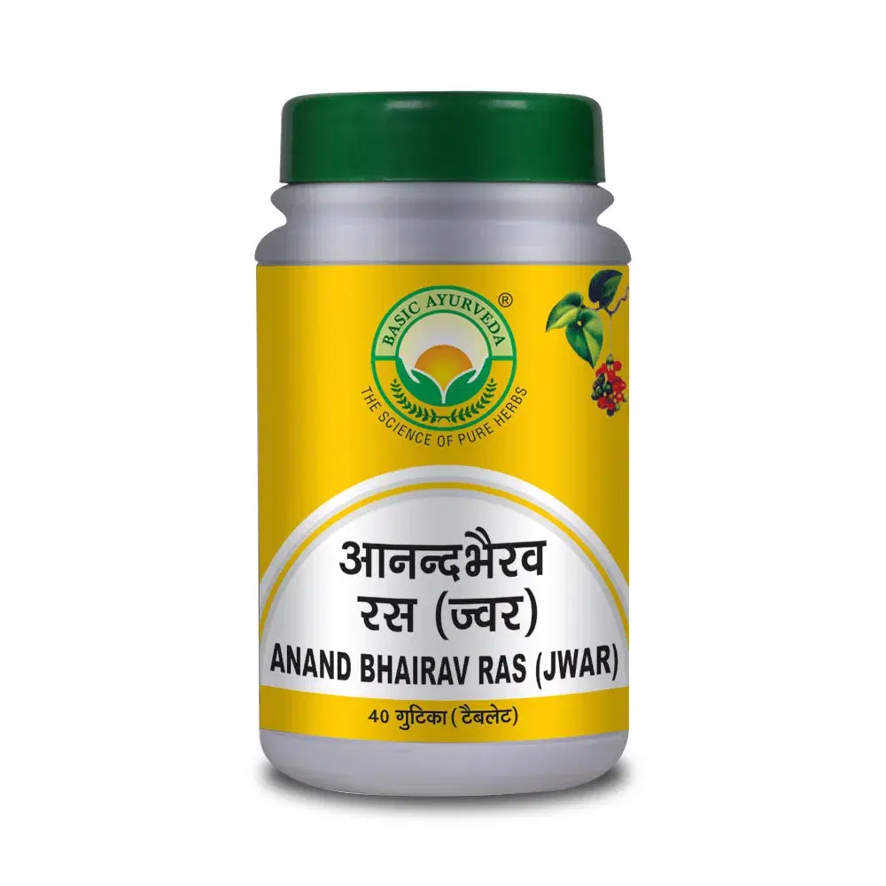 Basic Ayurveda Anand Bhairava Rasa (Jawar) 40 Tablet | Helpful for Cough and Cold | Helpful for Vata related problems | Helps to improve stamina | Helps to improve immunity Basic Ayurveda Anand Bhairava Rasa (Jawar) 40 Tablet | Helpful for Cough and Cold | Helpful for Vata related problems | Helps to improve stamina | Helps to improve immunity - Image 1