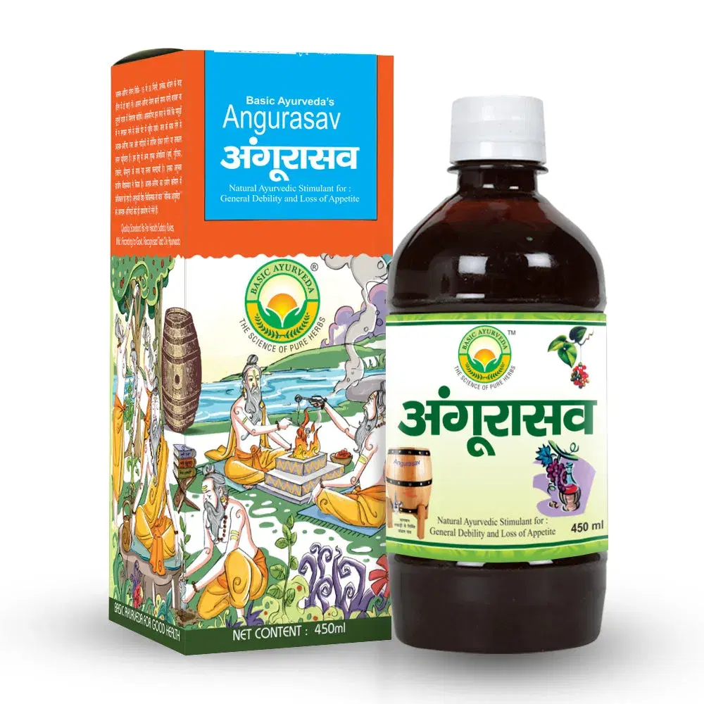 Basic Ayurveda Angurasav 450ml | Improve Appetite, cough, giving strength to the body | Digestive Strength | Reduce vata And kapha inside body | Helps in respiratory infection | Gives Strength to body. Basic Ayurveda Angurasav 450ml | Improve Appetite, cough, giving strength to the body | Digestive Strength | Reduce vata And kapha inside body | Helps in respiratory infection | Gives Strength to body. - Image 1