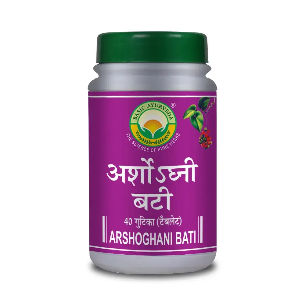 Basic Ayurveda Arshoghani Bati 40 Tablet Basic Ayurveda Arshoghani Bati 40 Tablet - Image 1
