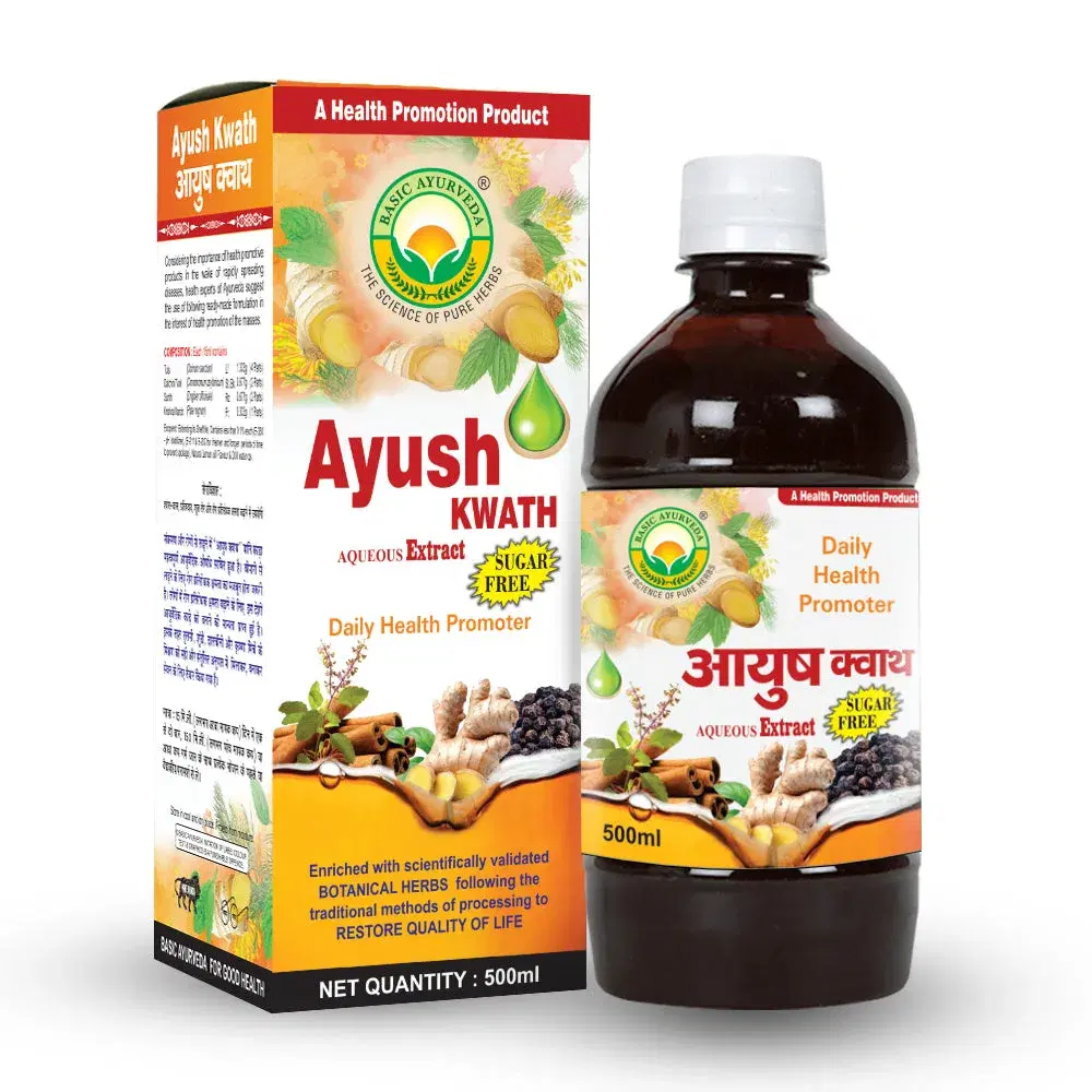 Basic Ayurveda Ayush Kwath Liquid Sugar Free 500Ml Basic Ayurveda Ayush Kwath Liquid Sugar Free 500Ml - Image 1