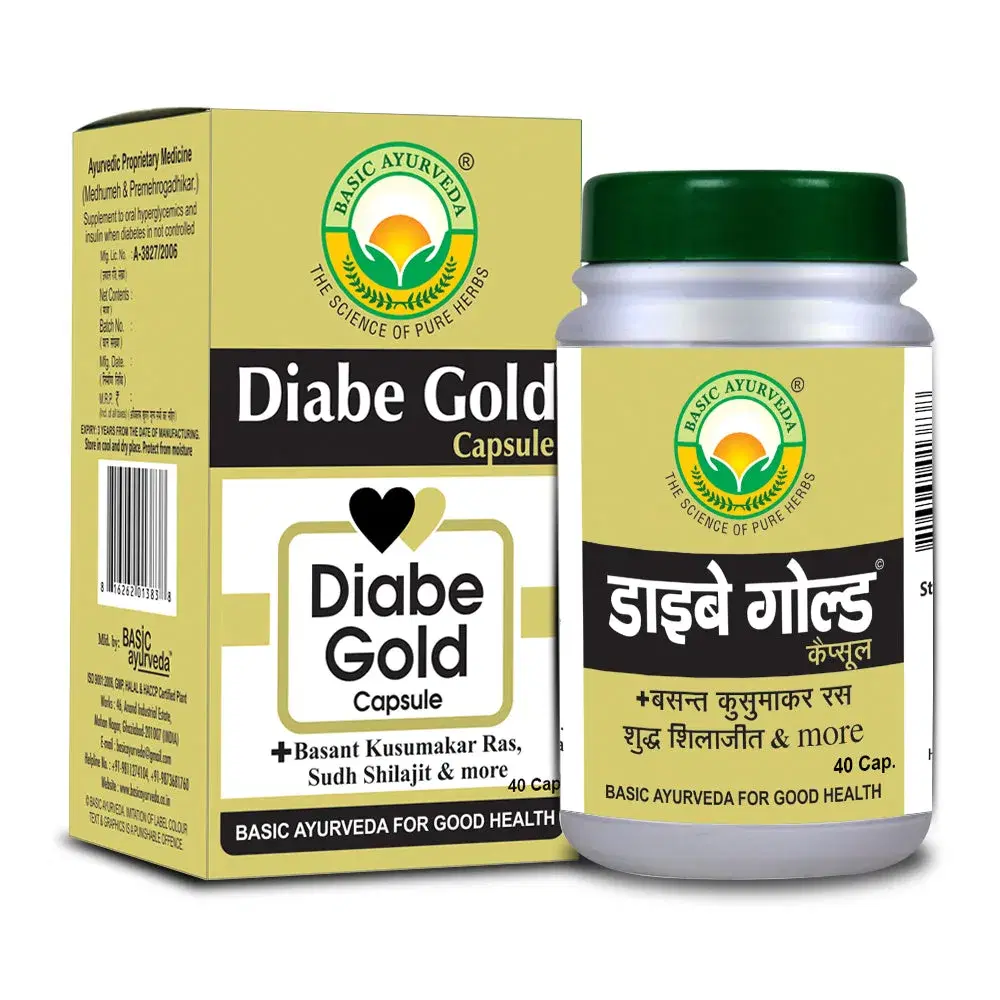 Basic Ayurveda Diabe Gold 40 Capsule Basic Ayurveda Diabe Gold 40 Capsule - Image 1