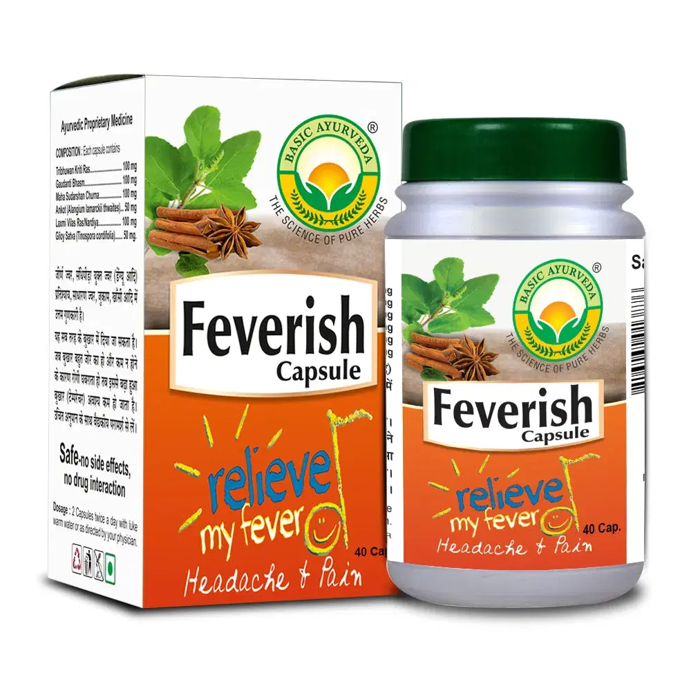 Basic Ayurveda Feverish 40 Capsules Basic Ayurveda Feverish 40 Capsules - Image 1