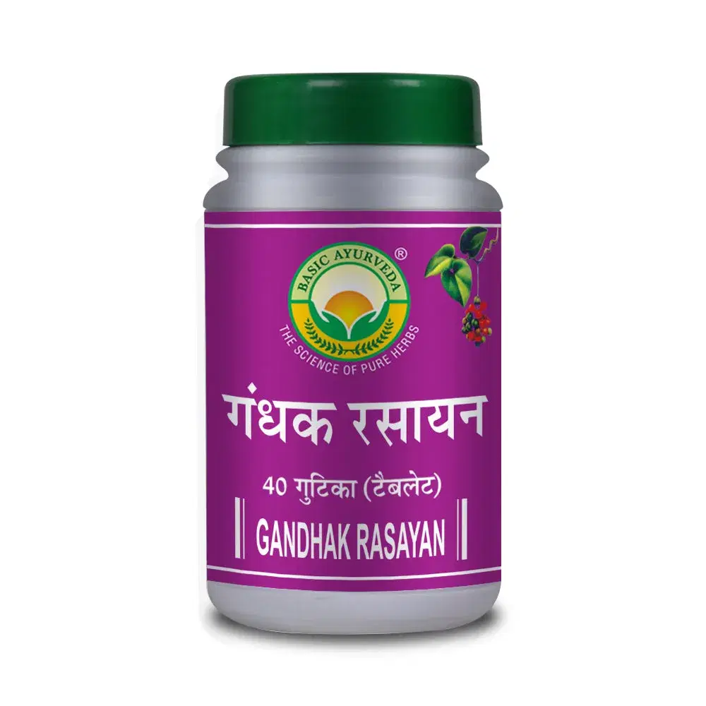Basic Ayurveda Gandhak Rasayan Bati 40 Tablet Basic Ayurveda Gandhak Rasayan Bati 40 Tablet - Image 1