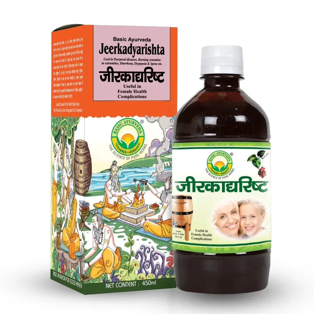 Basic Ayurveda Jeerkadyarishta 450Ml Basic Ayurveda Jeerkadyarishta 450Ml - Image 1