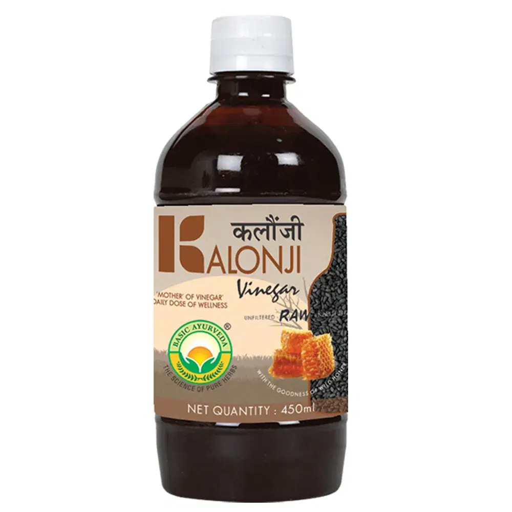 BASIC AYURVEDA Kalongi Vinegar 450ml | Kalonji Ka Sirka Mother Of Vinegar | Certified Organic 100% Pure Raw, Unfiltered and Unpasteurized | Contains The Naturally Occurring Authentic Taste | With The Goodness Of Wild Honey BASIC AYURVEDA Kalongi Vinegar 450ml | Kalonji Ka Sirka Mother Of Vinegar | Certified Organic 100% Pure Raw, Unfiltered and Unpasteurized | Contains The Naturally Occurring Authentic Taste | With The Goodness Of Wild Honey - Image 1