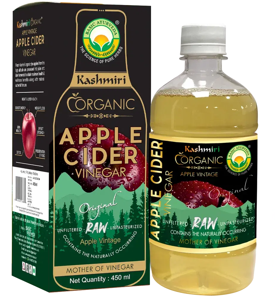 Basic Ayurveda Kashmiri Organic Apple Cider Vinegar 450ml | With Mother Of Vinegar | Contains The Naturally Occurring | With The Goodness Of Raw Apples | A Daily Dose Of Wellness Basic Ayurveda Kashmiri Organic Apple Cider Vinegar 450ml | With Mother Of Vinegar | Contains The Naturally Occurring | With The Goodness Of Raw Apples | A Daily Dose Of Wellness - Image 1
