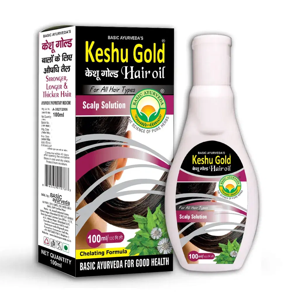 Basic Ayurveda Keshu Gold (Coconut) Hair Oil 100 Ml Basic Ayurveda Keshu Gold (Coconut) Hair Oil 100 Ml - Image 1