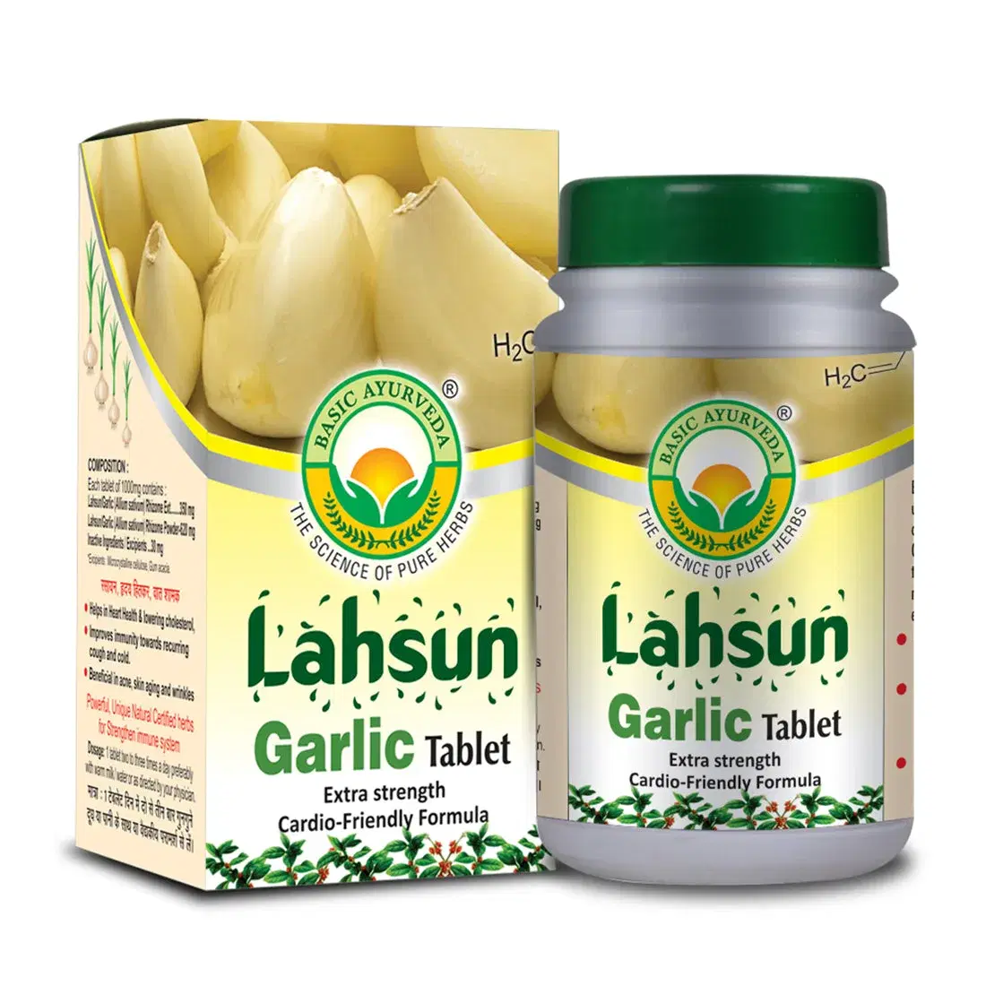 Basic Ayurveda Lahsun (Garlic) Tablet (40 Tablet) | Helps to Maintain cholesterol level | Helpful for hypertension | Helps to Improve heart health | Helps to Improve heart health | Basic Ayurveda Lahsun (Garlic) Tablet (40 Tablet) | Helps to Maintain cholesterol level | Helpful for hypertension | Helps to Improve heart health | Helps to Improve heart health | - Image 1