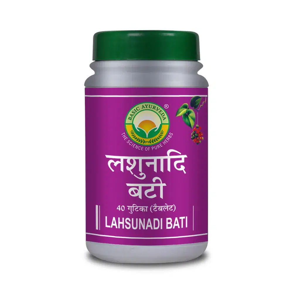 Basic Ayurveda Lahsunadi Bati 40 Tablet Basic Ayurveda Lahsunadi Bati 40 Tablet - Image 1