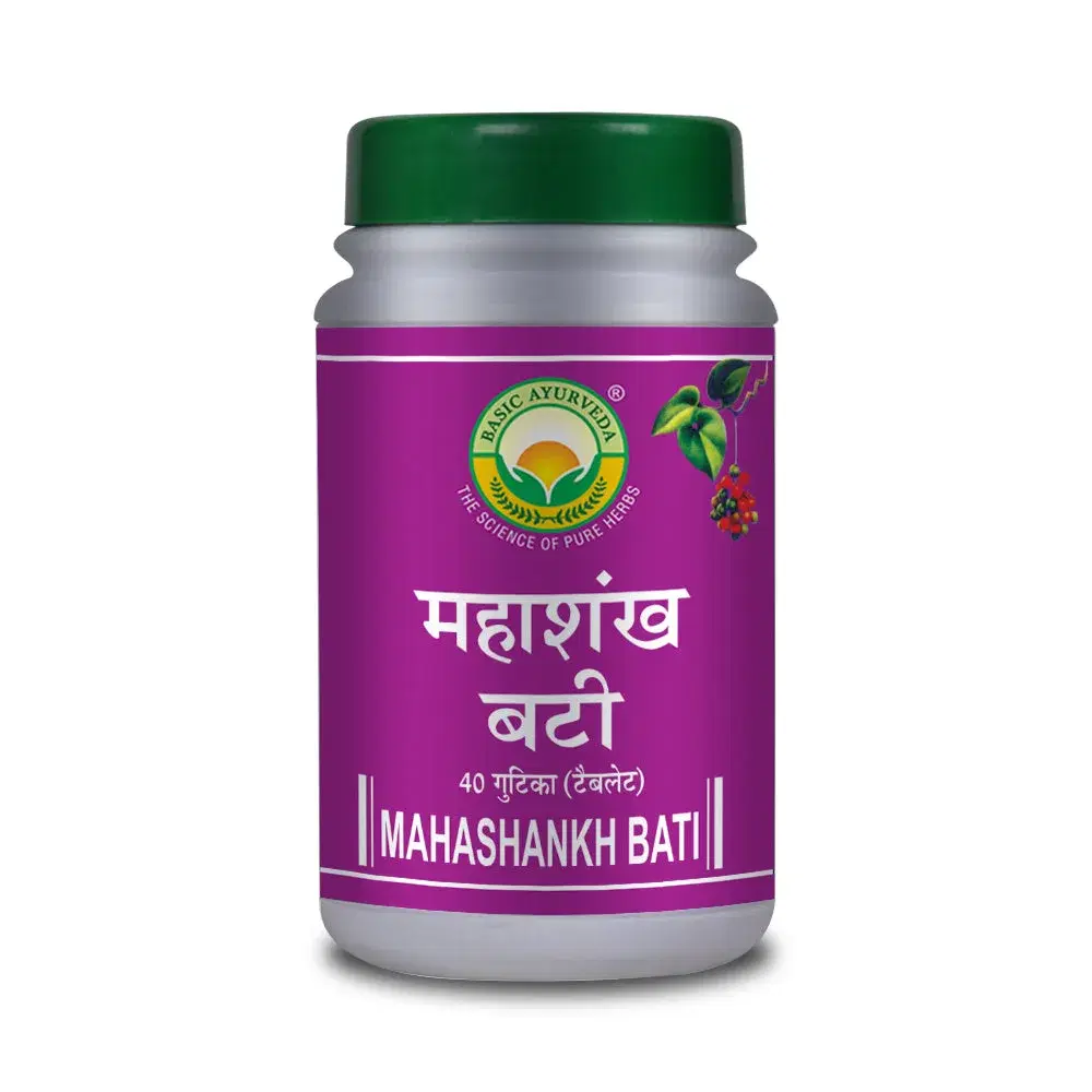 Basic Ayurveda Mahashankh Bati 40 Tablet Basic Ayurveda Mahashankh Bati 40 Tablet - Image 1