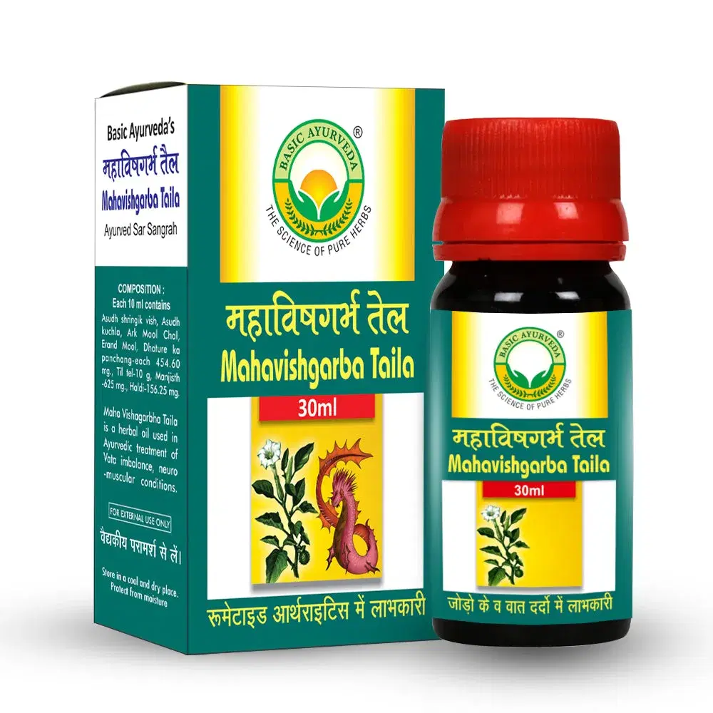 Basic Ayurveda Mahavishgarba Tail 30 Ml Basic Ayurveda Mahavishgarba Tail 30 Ml - Image 1