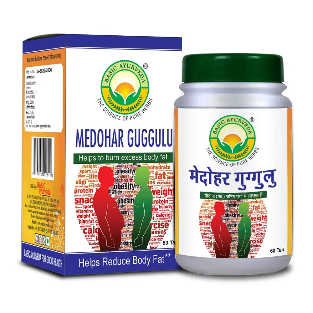 Basic Ayurveda Medohar Guggulu 60 Tablet Basic Ayurveda Medohar Guggulu 60 Tablet - Image 1