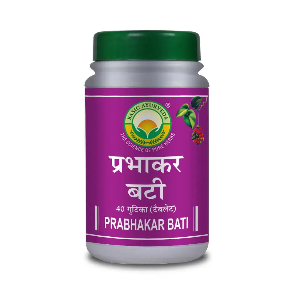 Basic Ayurveda Prabhakar Bati 40 Tablet Basic Ayurveda Prabhakar Bati 40 Tablet - Image 1