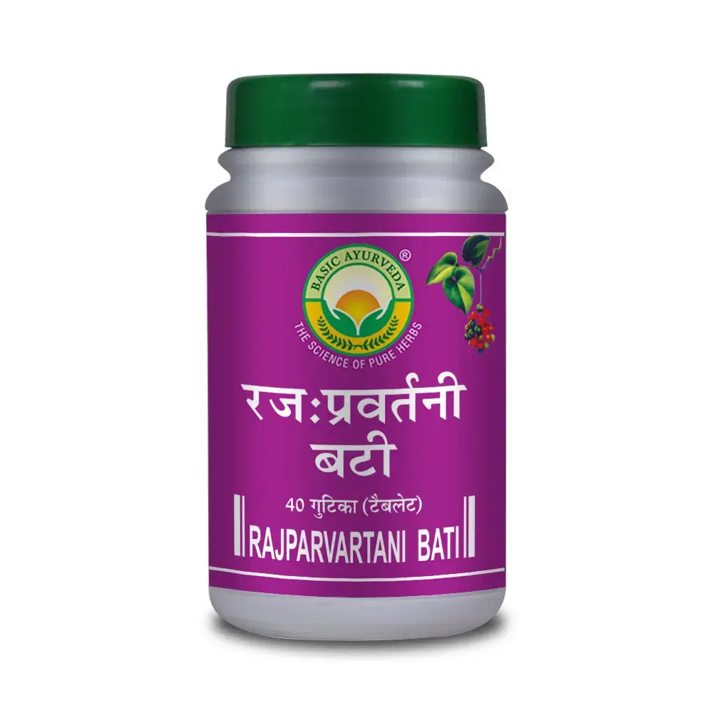 Basic Ayurveda Rajparvartani Bati 40 Tablet Basic Ayurveda Rajparvartani Bati 40 Tablet - Image 1