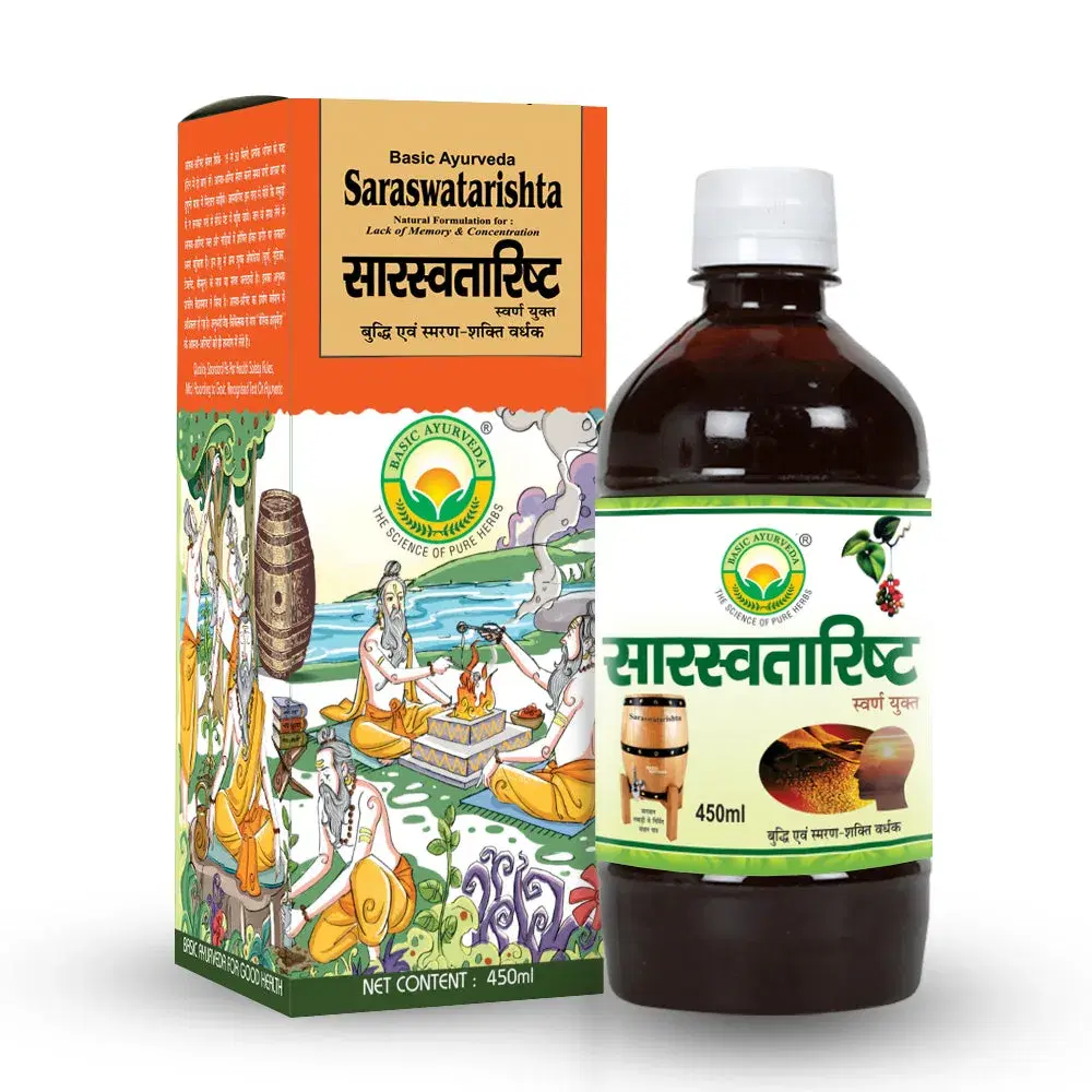 Basic Ayurveda Saraswatarishta 450Ml Basic Ayurveda Saraswatarishta 450Ml - Image 1