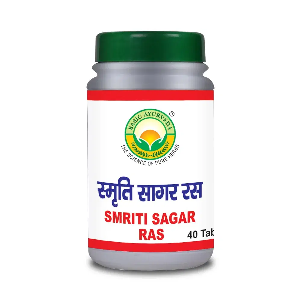 Basic Ayurveda Smriti Sagar Ras 40 Tablet Basic Ayurveda Smriti Sagar Ras 40 Tablet - Image 1