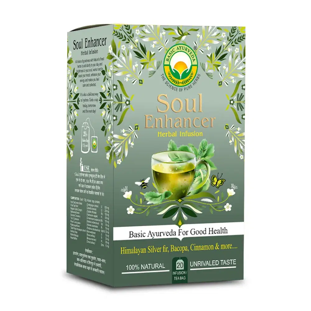 Basic Ayurveda Soul Enhancer Herbal Infusion (Tea) 20N X 3 Gram Basic Ayurveda Soul Enhancer Herbal Infusion (Tea) 20N X 3 Gram - Image 1