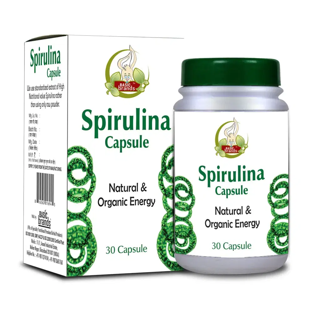 Basic Ayurveda Spirulina 30 Capsule Basic Ayurveda Spirulina 30 Capsule - Image 1