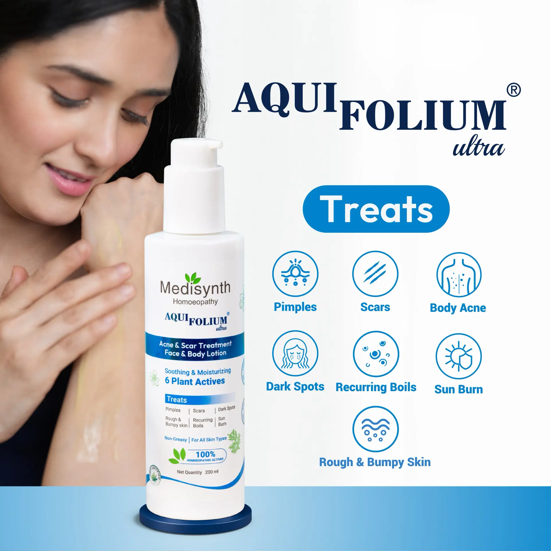 Aquifolium Ultra - 200ml Lotion | Homoeopathic Medicine for Acne, Pimples, and Clear Skin Aquifolium Ultra - 200ml Lotion | Homoeopathic Medicine for Acne, Pimples, and Clear Skin - Image 1