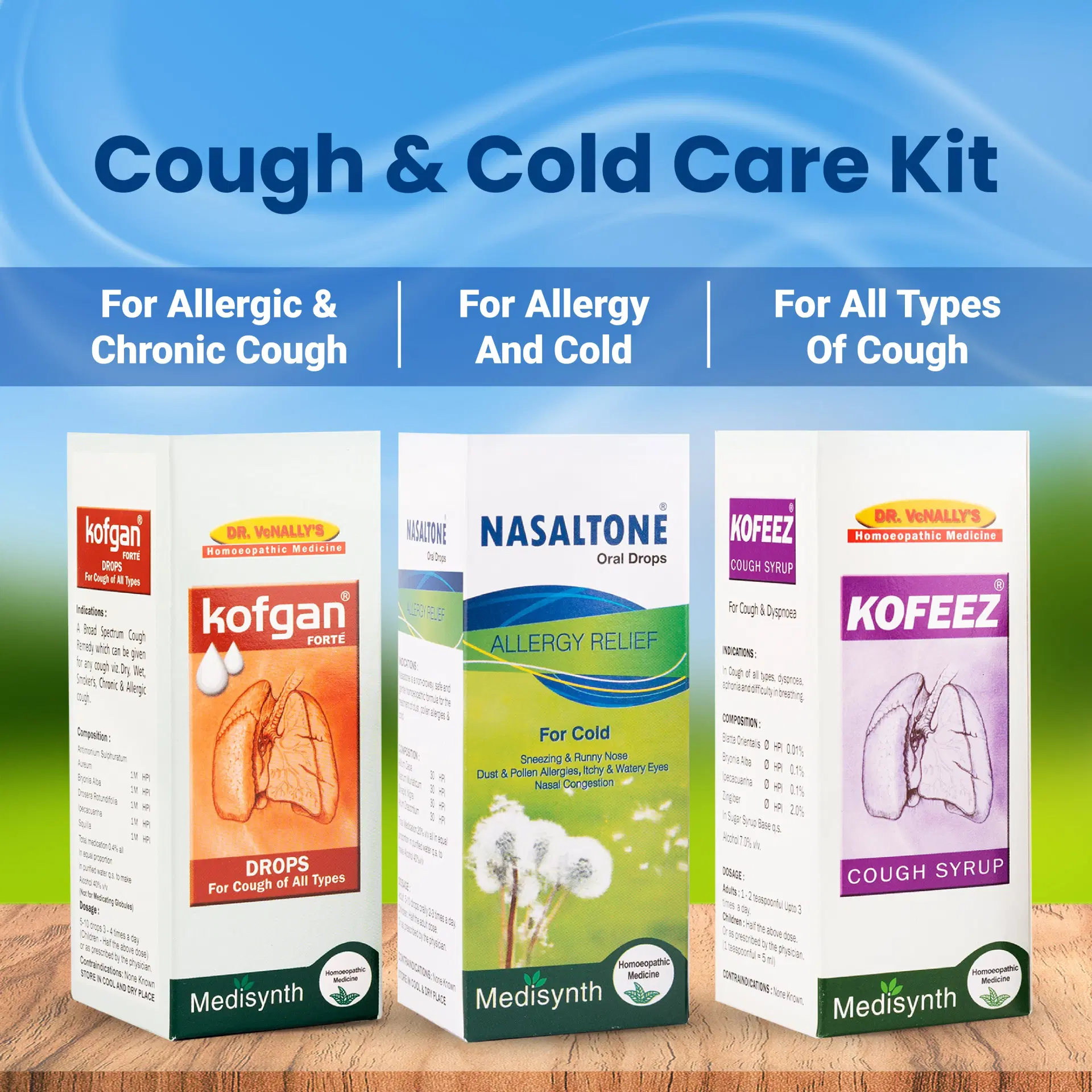 Cough and Cold Care Kit (Nasaltone Oral Drops, Kofgan Drops, & Kofeez Cough Syrup) Cough and Cold Care Kit (Nasaltone Oral Drops, Kofgan Drops, & Kofeez Cough Syrup) - Image 1