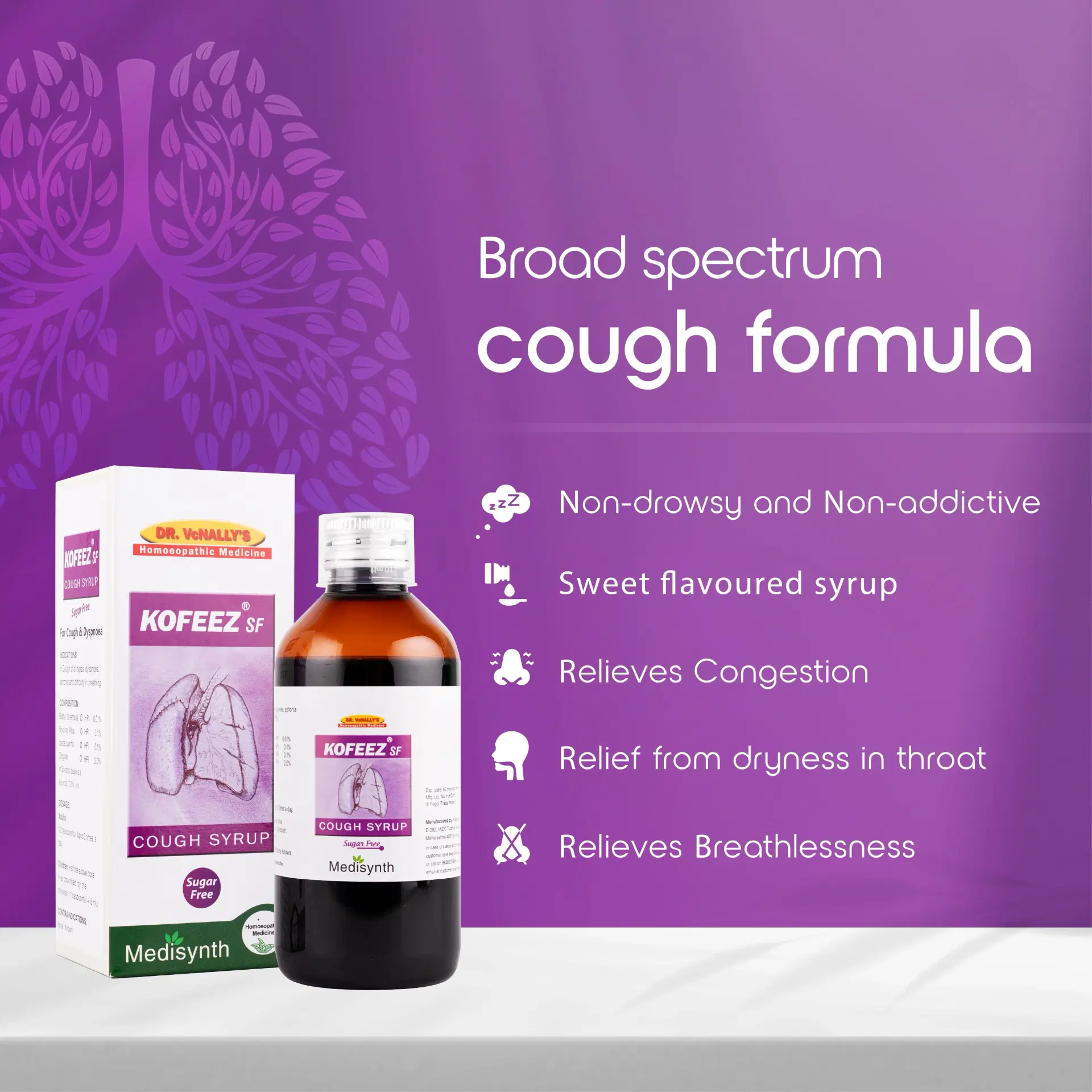 Kofeez SF Cough Syrup | Sugar-Free Homoeopathic Remedy for All types of Cough, and Throat irritation Relief Kofeez SF Cough Syrup | Sugar-Free Homoeopathic Remedy for All types of Cough, and Throat irritation Relief - Image 1